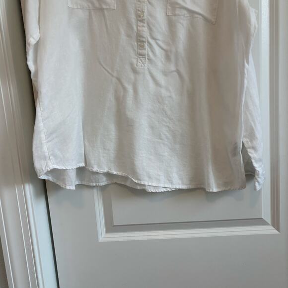 Old Navy Women’s Linen Blend Poppy to Bright White Button Down Shirt XXL - Picture 3 of 9